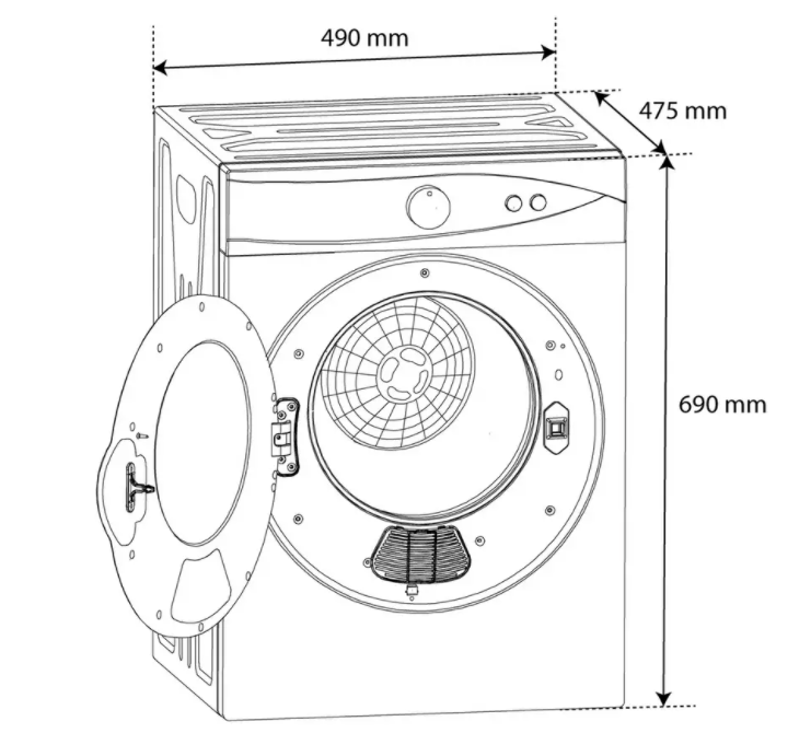 Quiet Mark Bush TD3CNBB 3KG Vented Tumble Dryer